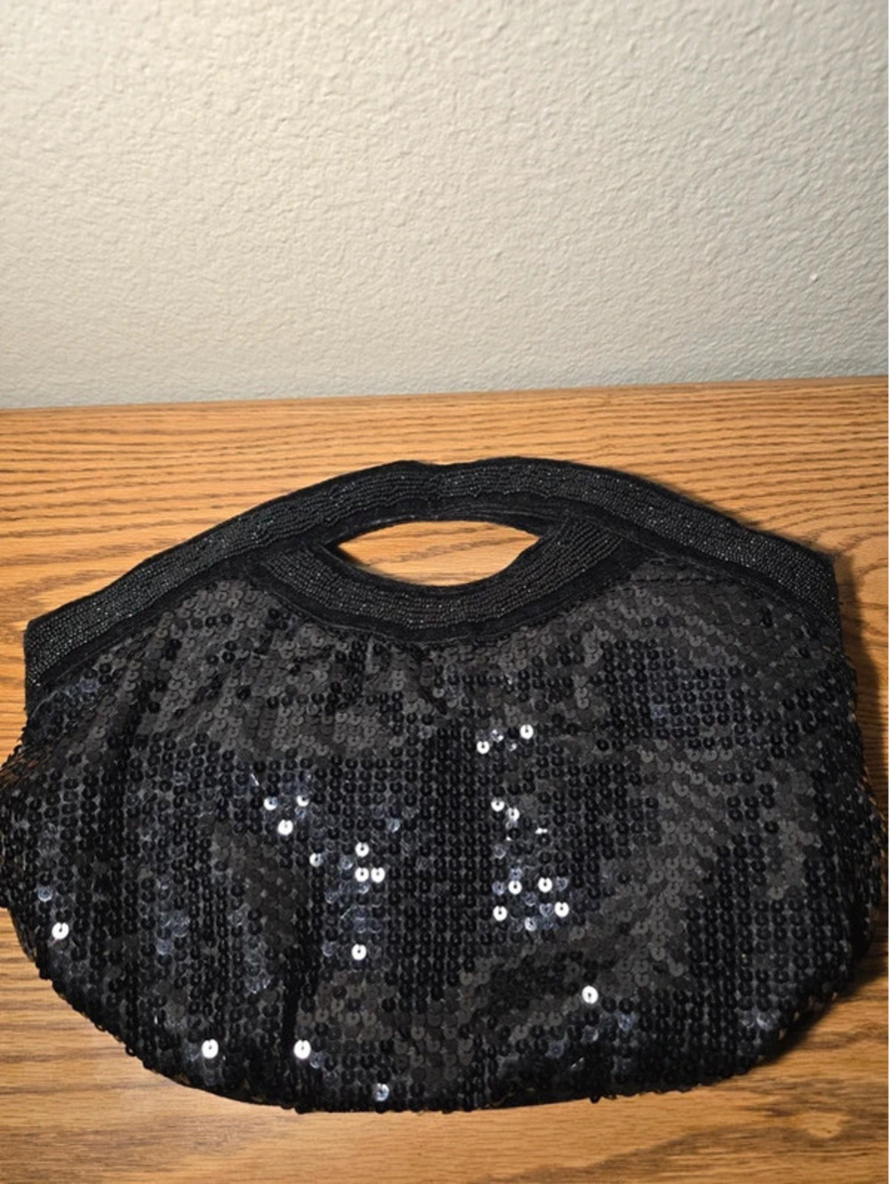 Black Sequin Velvet Evening Bag Purse Y2K Style